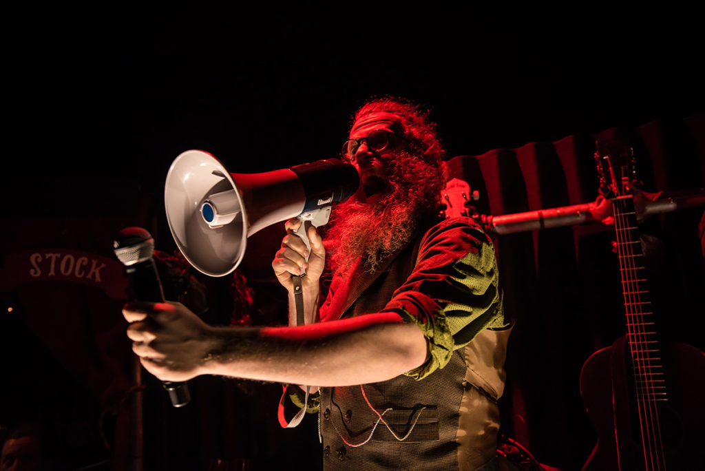 Image: Ben Caplan as The Wanderer in Old Stock: A Refugee Love Story. Photo by Stoo Metz Photography